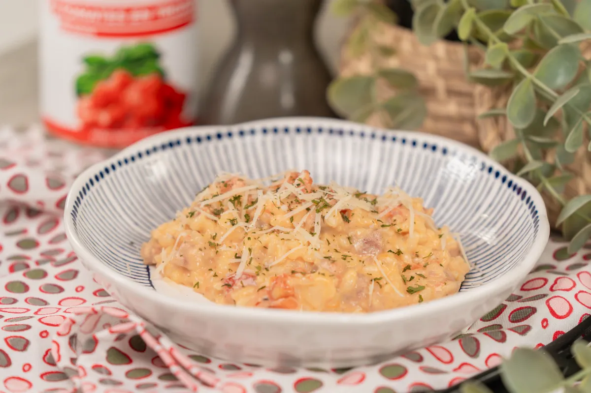 Receta de Los tomates frescos hacen que este Risotto sea aún más sabroso.