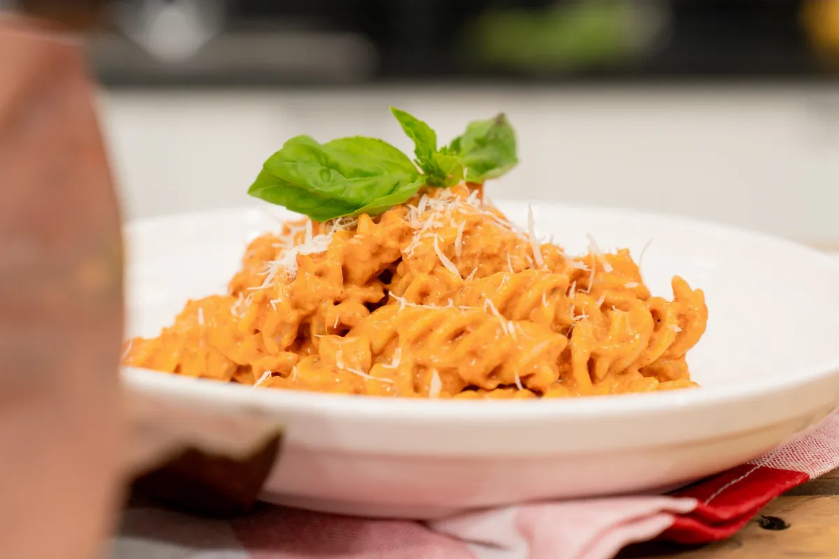 Receta de Pasta con Salsa de Pimiento Rojo Asado