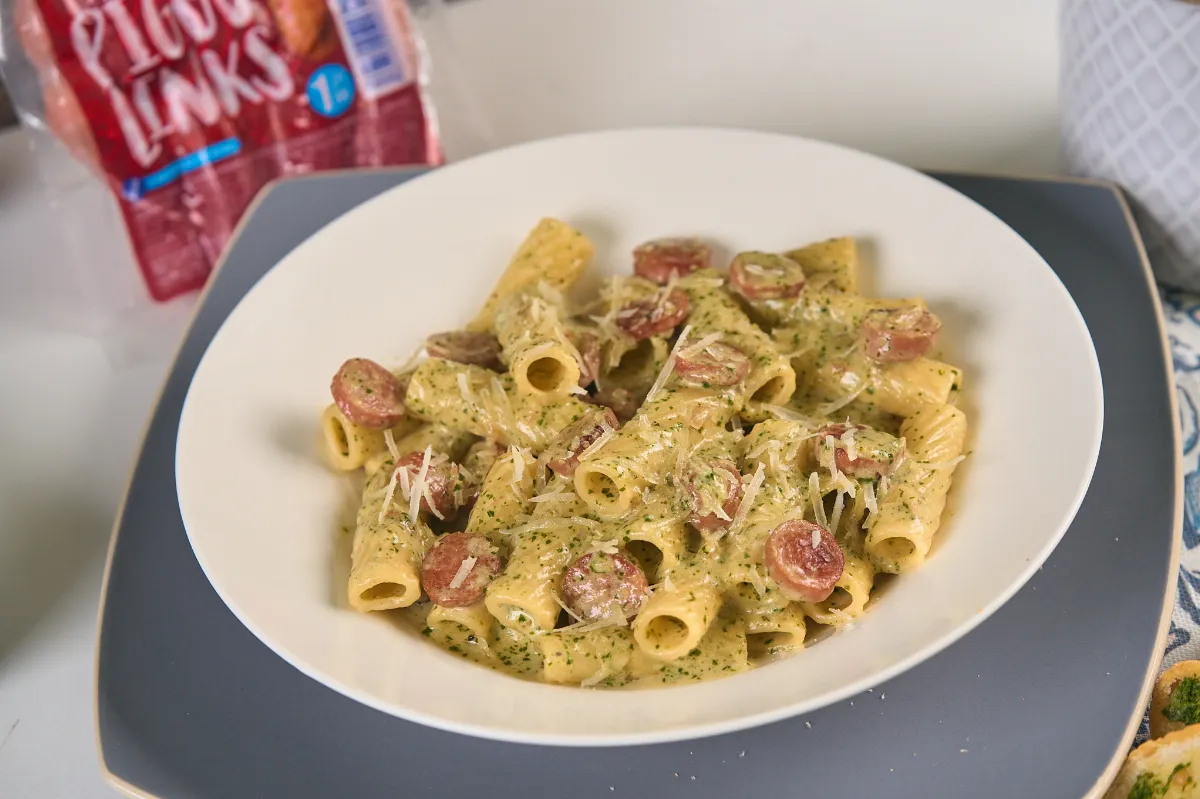 Receta de Tortiglioni al Pesto con Crema y Piggynks: Una Receta Sencilla y Deliciosa para Disfrutar en Casa