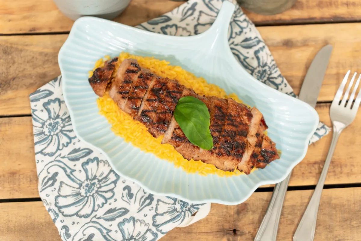 Receta de Filete de cerdo en salsa de miel y mostaza