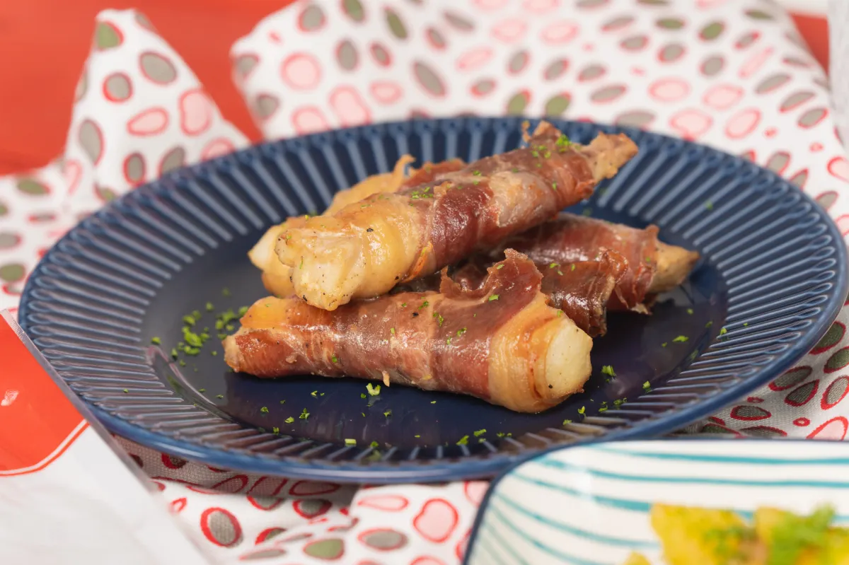 Receta de Rollitos de pescado envueltos en jamón serrano